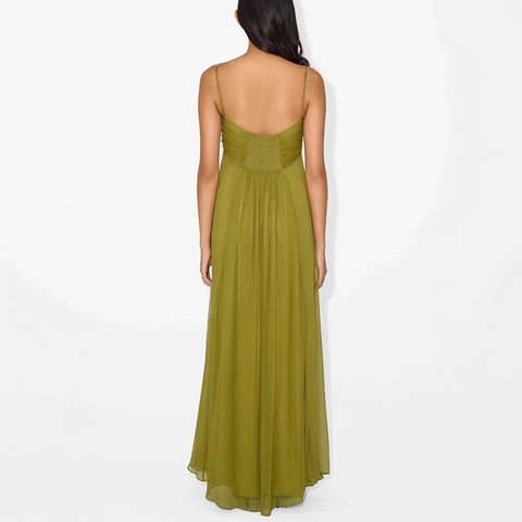 New Sexy Hollow Out Strap Pleated Long Dress CODE: KAR4838