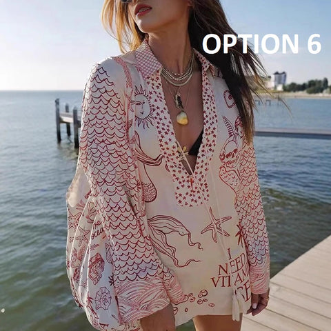 New Fashion Tassel Printed Top & Shorts Suit Two Piece Set CODE: KAR4840