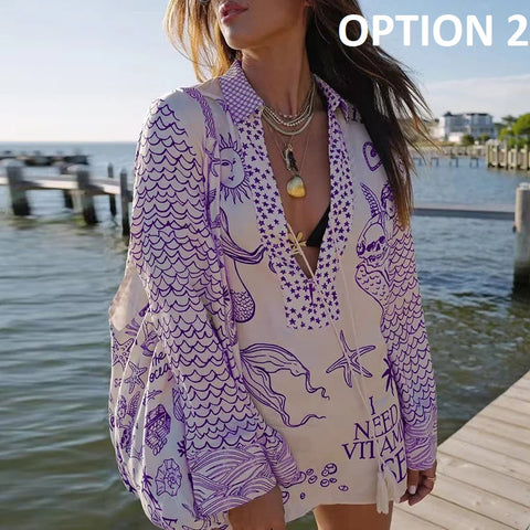 New Fashion Tassel Printed Top & Shorts Suit Two Piece Set CODE: KAR4840