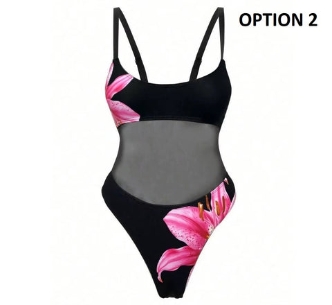 New Summer Black Mesh Sexy One-Piece Swimsuits CODE: KAR4844