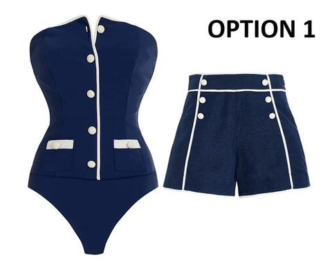 New One Piece With Cover Up Trend Beach Wear Swimsuit CODE: KAR4845