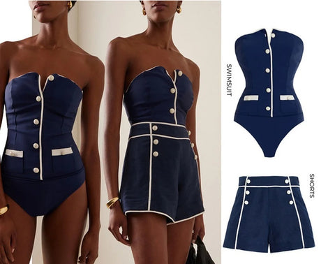 New One Piece With Cover Up Trend Beach Wear Swimsuit CODE: KAR4845