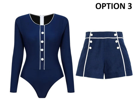 New One Piece With Cover Up Trend Beach Wear Swimsuit CODE: KAR4845