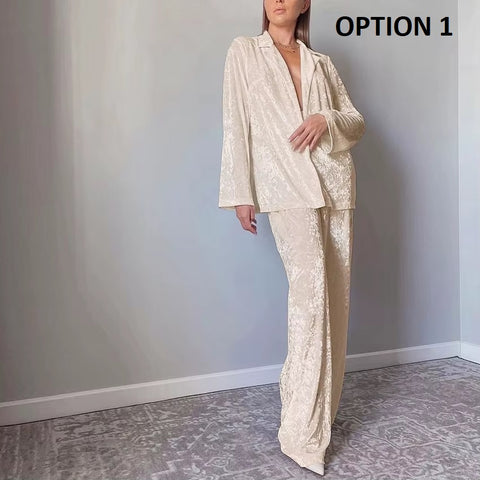 New Winter Loose Velvet Two Piece Pajamas Set CODE: KAR4851
