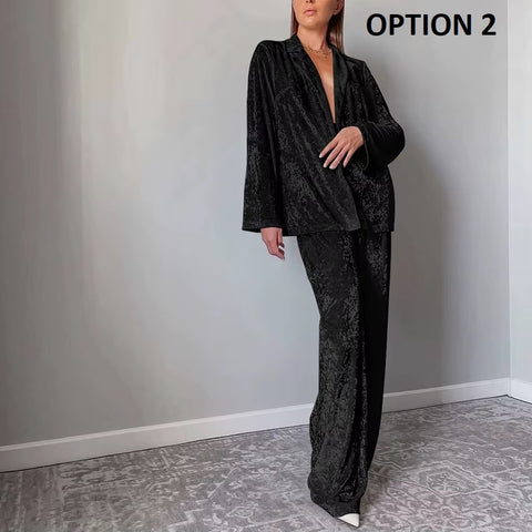 New Winter Loose Velvet Two Piece Pajamas Set CODE: KAR4851