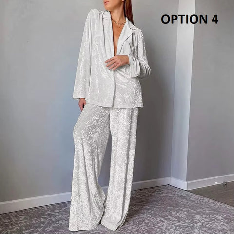 New Winter Loose Velvet Two Piece Pajamas Set CODE: KAR4851