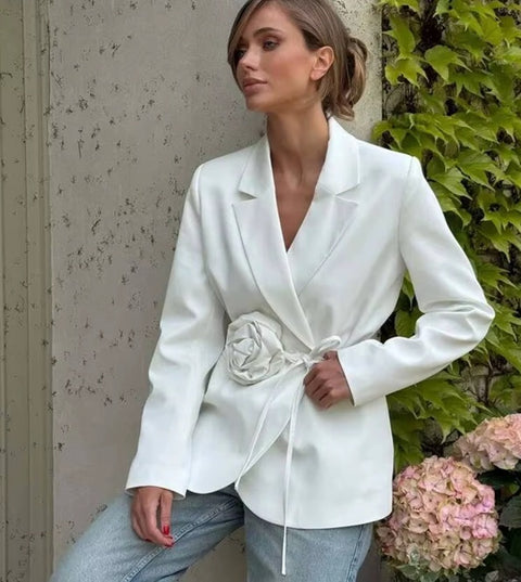 New Fashion Lace-up Flower Suit Jacket CODE: KAR4852
