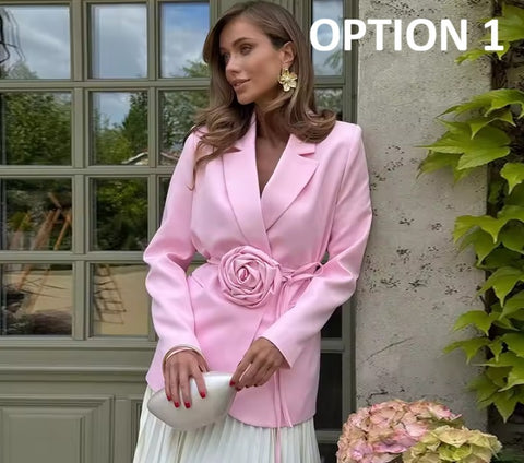 New Fashion Lace-up Flower Suit Jacket CODE: KAR4852