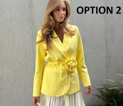 New Fashion Lace-up Flower Suit Jacket CODE: KAR4852