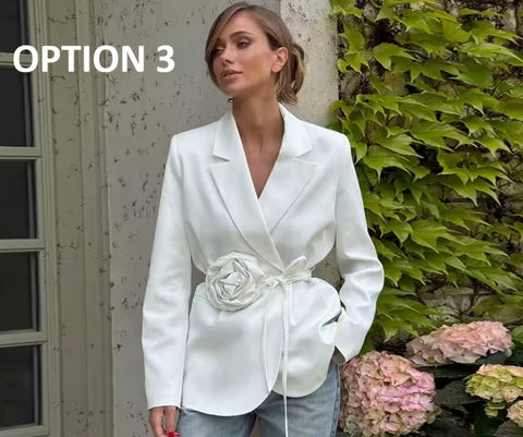 New Fashion Lace-up Flower Suit Jacket CODE: KAR4852