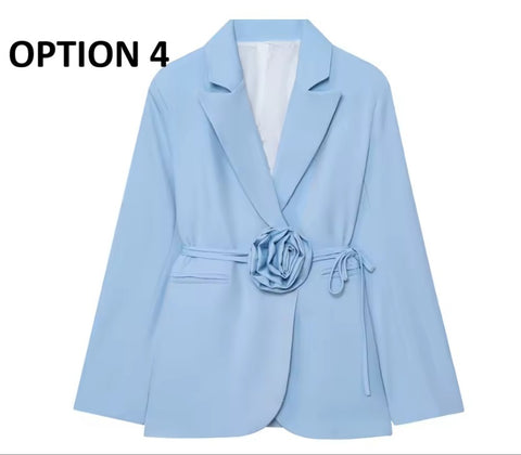 New Fashion Lace-up Flower Suit Jacket CODE: KAR4852