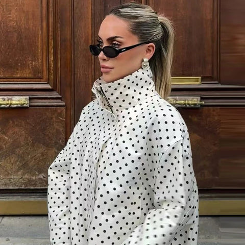 New Fashion Polka Dot Print Short Coat and Mini Shorts Set CODE: KAR4858