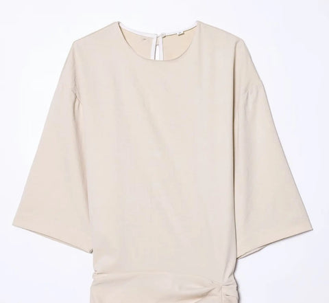 New Fashion Pleated Short Sleeve Round Neck Long Casual Dress CODE: KAR4861