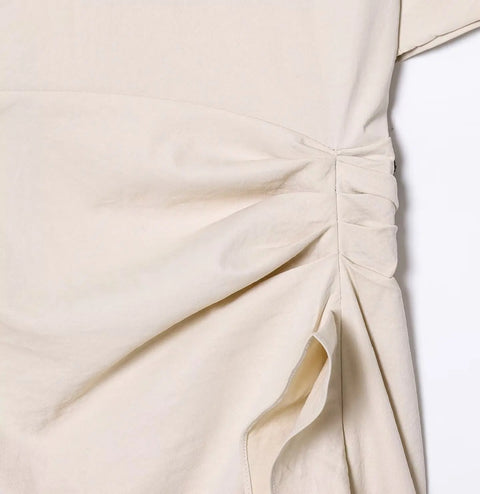 New Fashion Pleated Short Sleeve Round Neck Long Casual Dress CODE: KAR4861