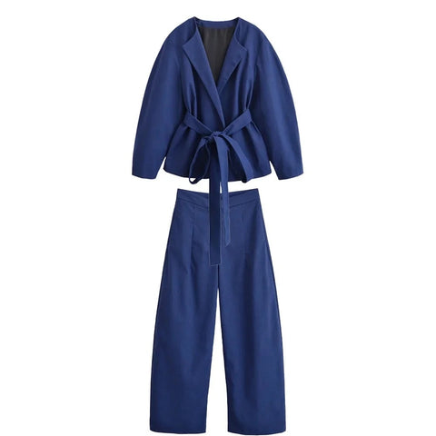 New Elegant Chic Belt Blazer Set CODE: KAR4862