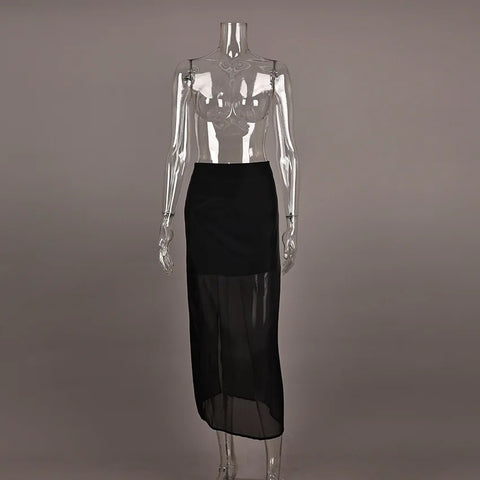 New Fashion High Waist Mesh Patchwork Skirts CODE: KAR4871