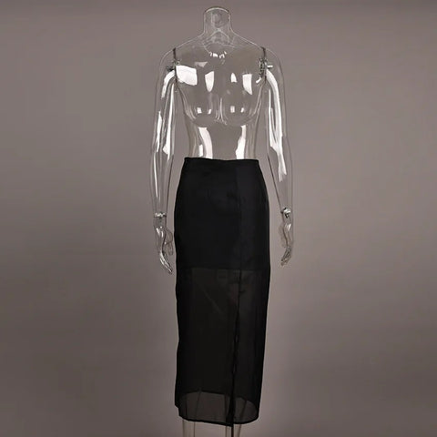 New Fashion High Waist Mesh Patchwork Skirts CODE: KAR4871