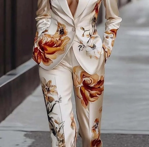 New Winter Glossy Long Sleeved One Button 2pcs Set CODE: KAR4872