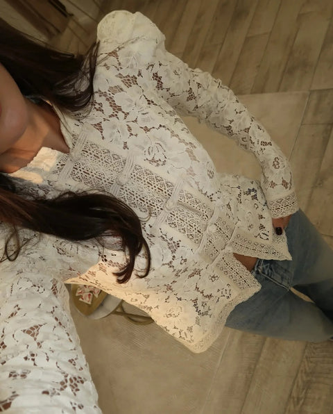 New Fashion Tossy Summer Lace Printed Shirts Tops CODE: KAR4873