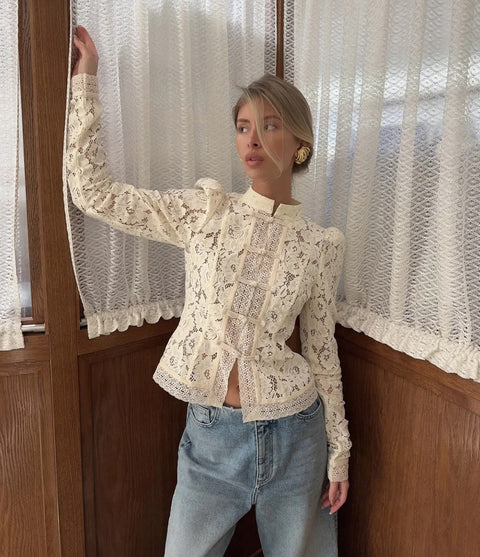 New Fashion Tossy Summer Lace Printed Shirts Tops CODE: KAR4873
