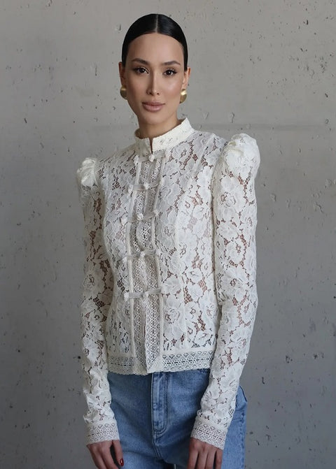 New Fashion Tossy Summer Lace Printed Shirts Tops CODE: KAR4873