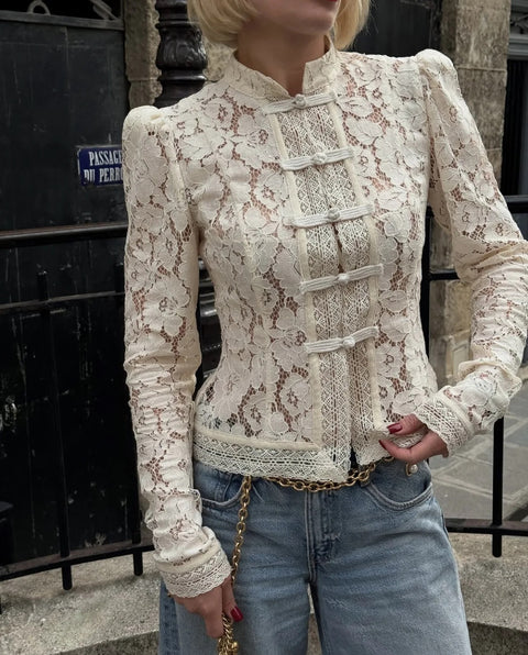 New Fashion Tossy Summer Lace Printed Shirts Tops CODE: KAR4873