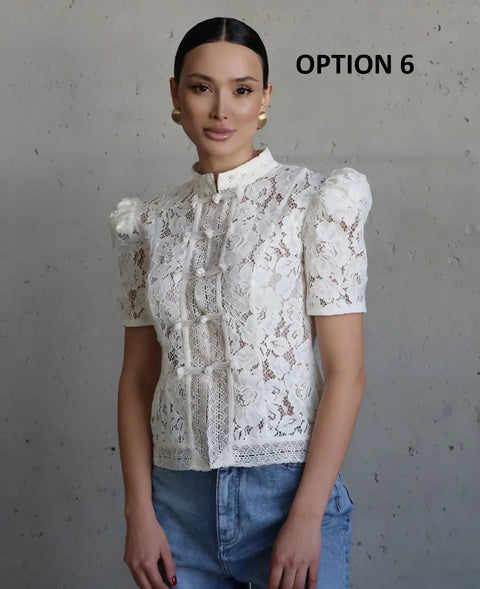 New Fashion Tossy Summer Lace Printed Shirts Tops CODE: KAR4873