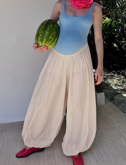 New Stripes Balloon Elasticated Leisure Style Pant CODE: KAR4874