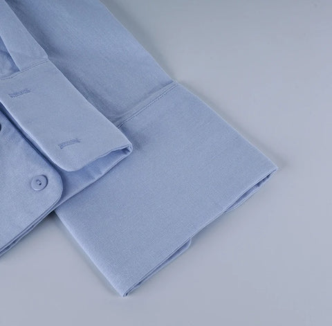 New Scarf Collar Single-Breasted Long Sleeve Shirt CODE: KAR4875
