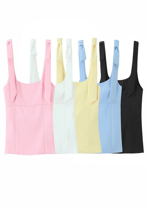 New Summer Sexy Bow Off Shoulder Camis & Tank Top CODE: KAR4883