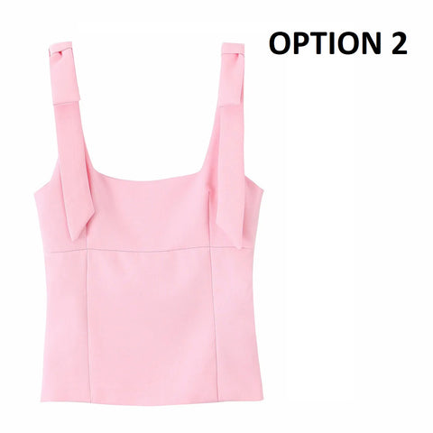 New Summer Sexy Bow Off Shoulder Camis & Tank Top CODE: KAR4883