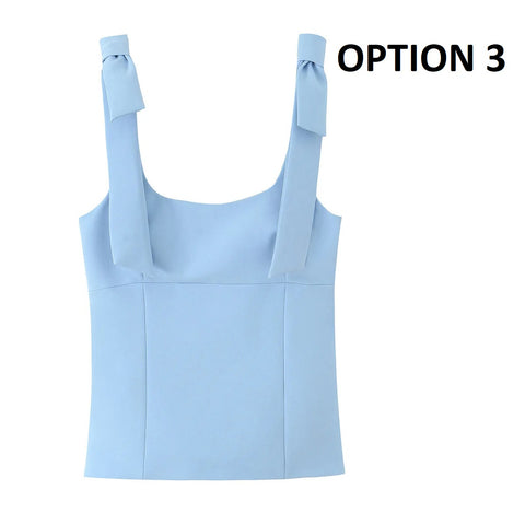 New Summer Sexy Bow Off Shoulder Camis & Tank Top CODE: KAR4883