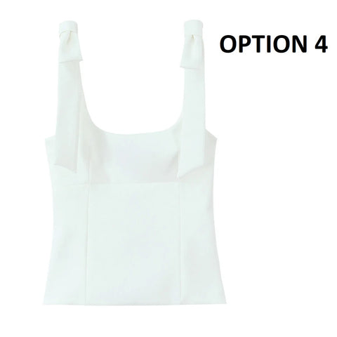 New Summer Sexy Bow Off Shoulder Camis & Tank Top CODE: KAR4883