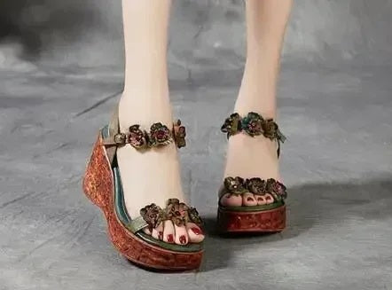 New Summer Ethnic Flowers Wedges Platform Sandals CODE: KAR4884