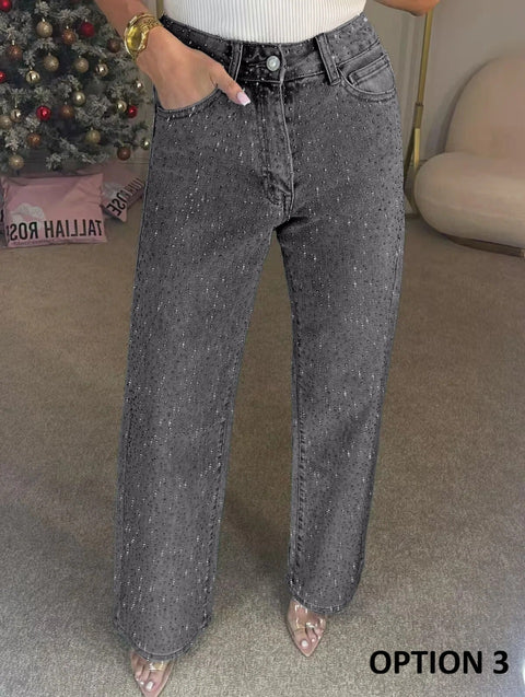 New Shiny Rhinestone Sexy High Waist Jeans Pant CODE: KAR4887