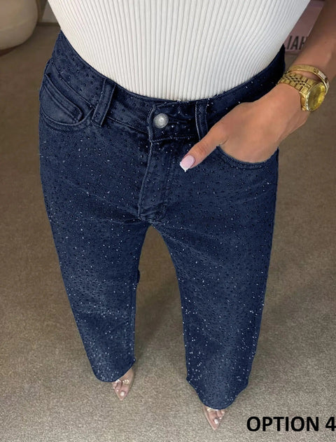 New Shiny Rhinestone Sexy High Waist Jeans Pant CODE: KAR4887