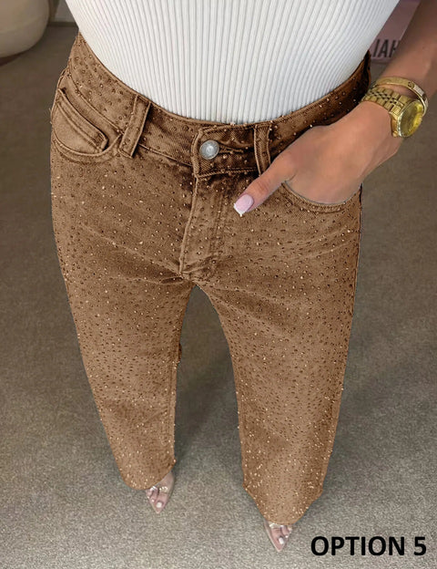 New Shiny Rhinestone Sexy High Waist Jeans Pant CODE: KAR4887