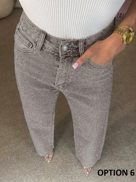 New Shiny Rhinestone Sexy High Waist Jeans Pant CODE: KAR4887