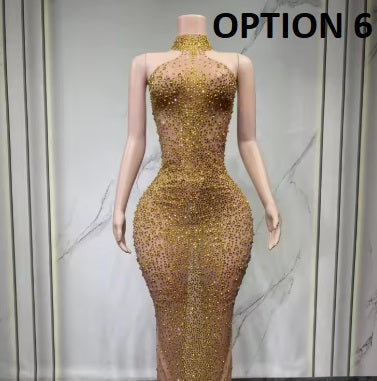 New Sexy Diamond Shiny Stretch Tight Jumpsuit CODE: KAR4890