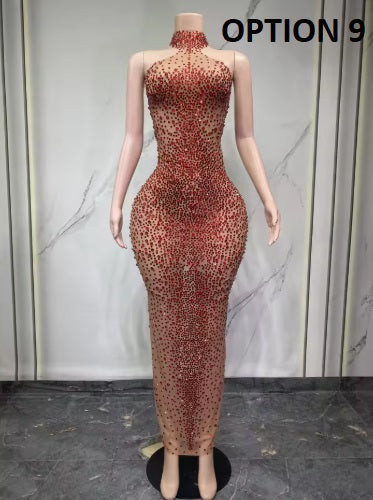 New Sexy Diamond Shiny Stretch Tight Jumpsuit CODE: KAR4890