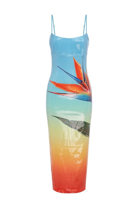 New Floral Print Sexy Sleeveless Bodycon Maxi Long Dress CODE: KAR4892