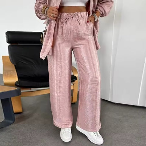 New Fashion Elegant Pocket Winterzipper Button Cardigan Top and Pants Set CODE: KAR4897