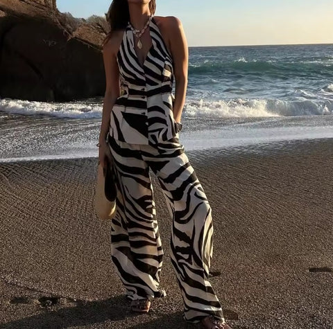 New Zebra-stripe Neck-mounted Buttons Beach Cool Set CODE: KAR4900