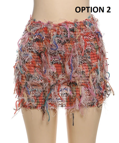 New Sexy Colorful Tassel Peach Hip Skirts CODE: KAR4901