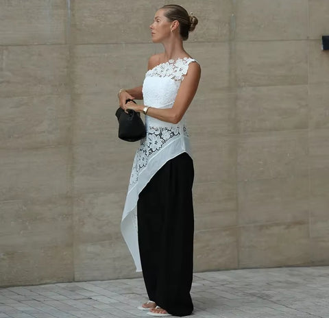 New Summer Temperament Asymmetrical High Waist Dress CODE: KAR4911