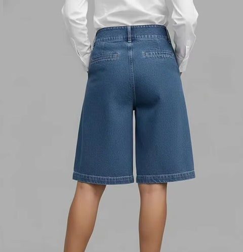 New Asymmetrical Five Points Imitation Denim Shorts CODE: KAR4913
