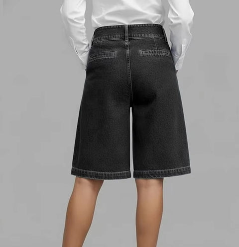 New Asymmetrical Five Points Imitation Denim Shorts CODE: KAR4913