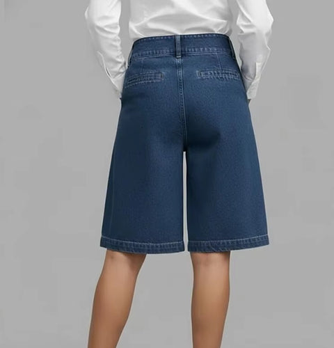 New Asymmetrical Five Points Imitation Denim Shorts CODE: KAR4913