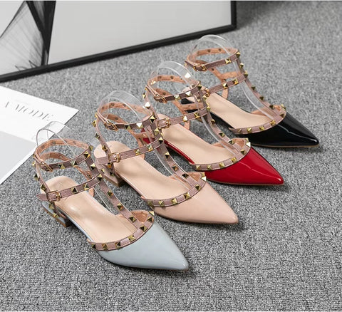 New Fashion brand design pointed rivet Casual High Heels CODE: KAR4915