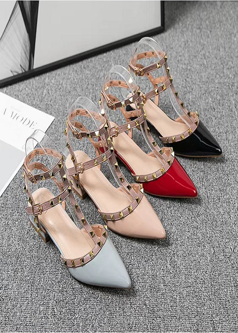 New Fashion brand design pointed rivet Casual High Heels CODE: KAR4915